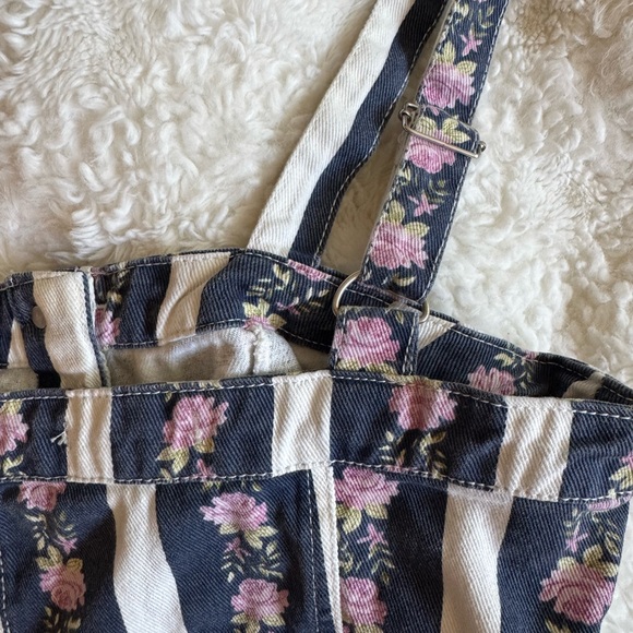 Forever 21 Floral Denim Print Bustier Style Crop Top - Picture 7 of 7
